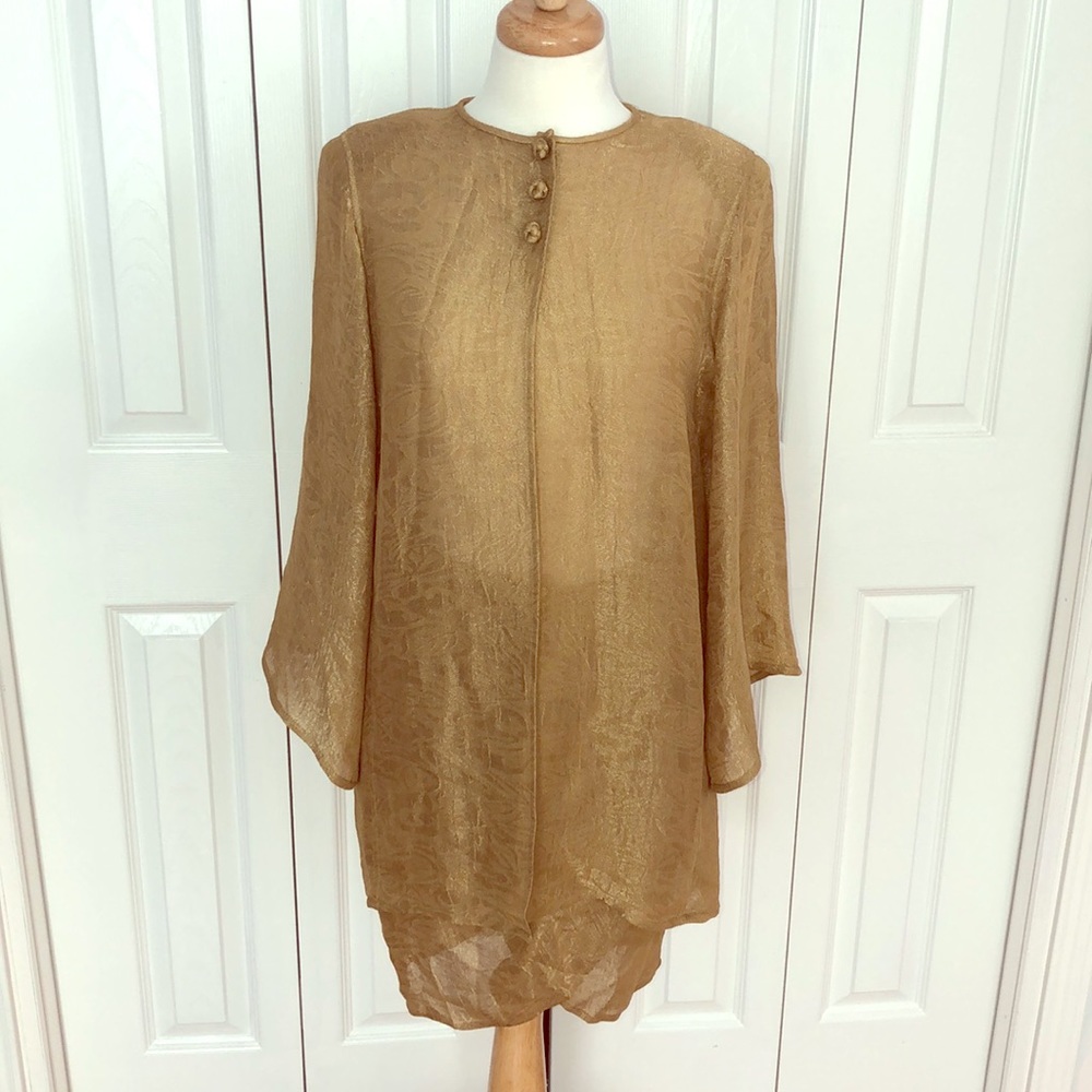 Oscar de la Renta for Neiman Marcus metallic suit